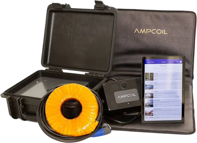 AmpCoil Total Package: hard shell case, coil, amplifier, tablet with the BetterGuide App and PEMF Mat